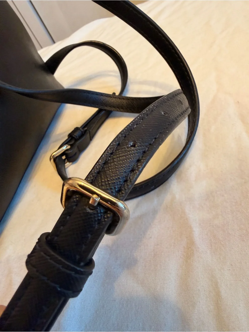 kate spade Black Leather Backpack with Glitter Base